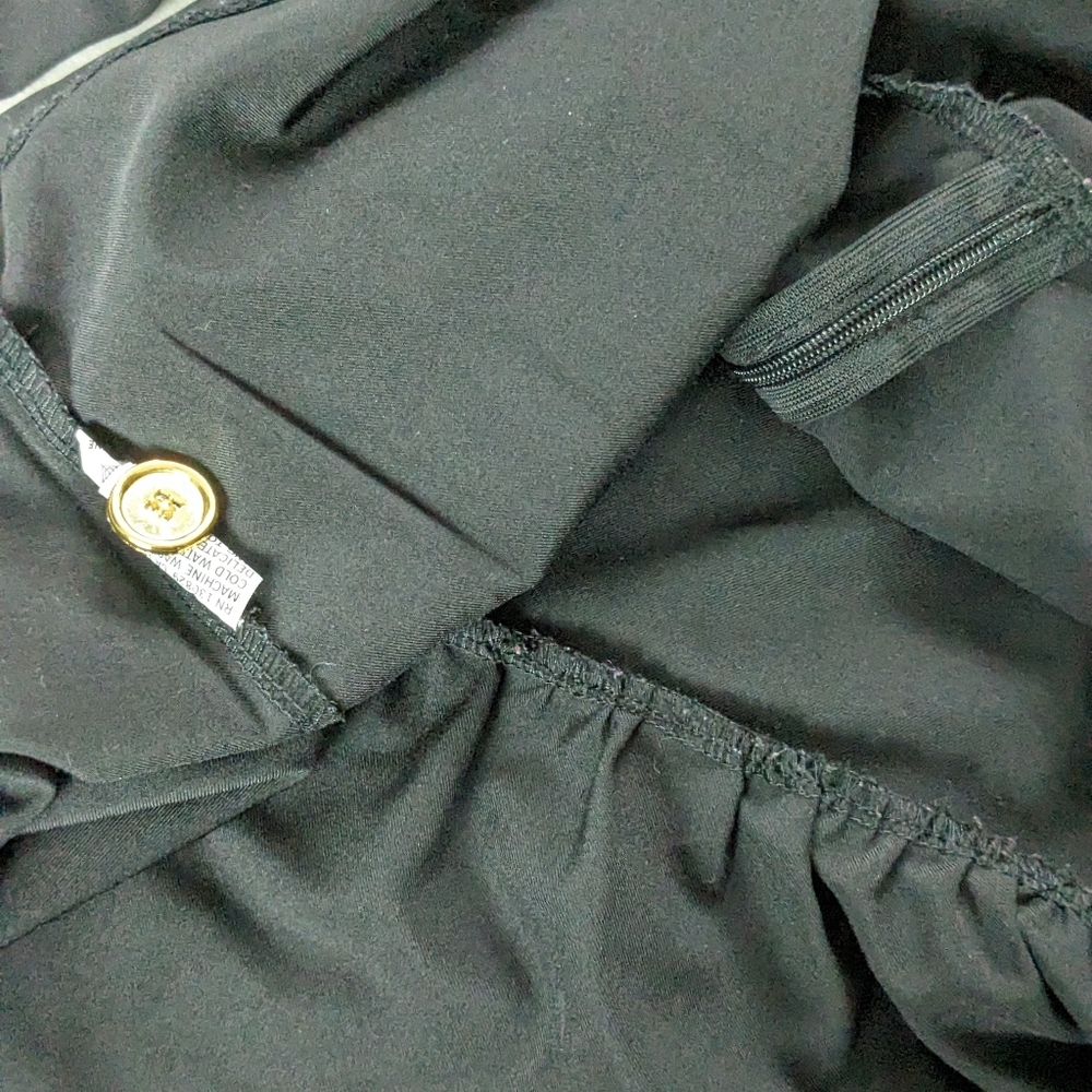 Little Cocoon Black Tier Dress with Gold Button Accent Girls' 3x - Picture 5 of 5